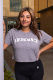 ABUNDANCE CROP TOP - HEATHER GREY/WHITE