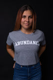 ABUNDANCE CROP TOP - HEATHER GREY/WHITE