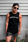 PREMIUM ORGANIC COTTON CUTOFF TANK - BLACK