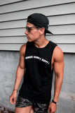 PREMIUM ORGANIC COTTON CUTOFF TANK - BLACK